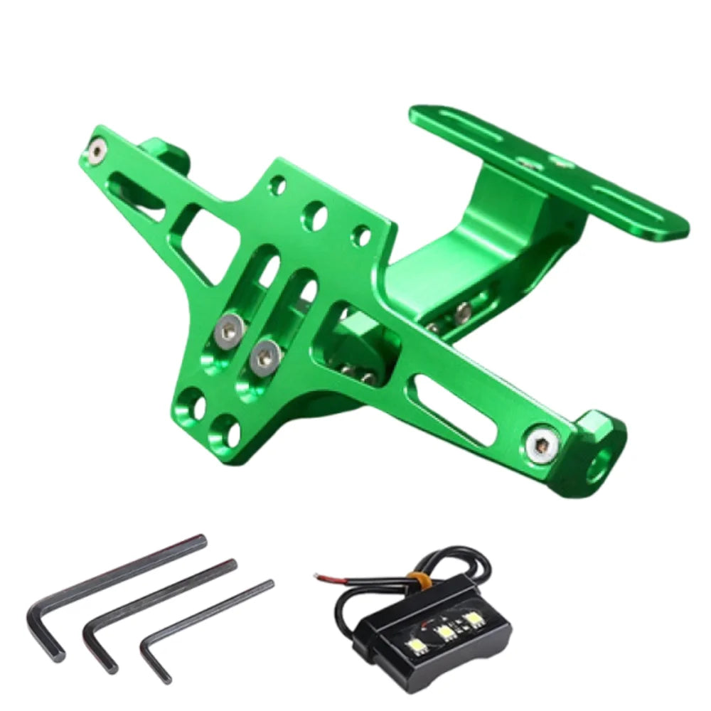 Aluminum Alloy Motorcycle Rear License Plate Mount Adjustable Zpaxo Green