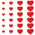 40-Pack Embroidered Heart Iron-On & Sew-On Patches – 4 Sizes