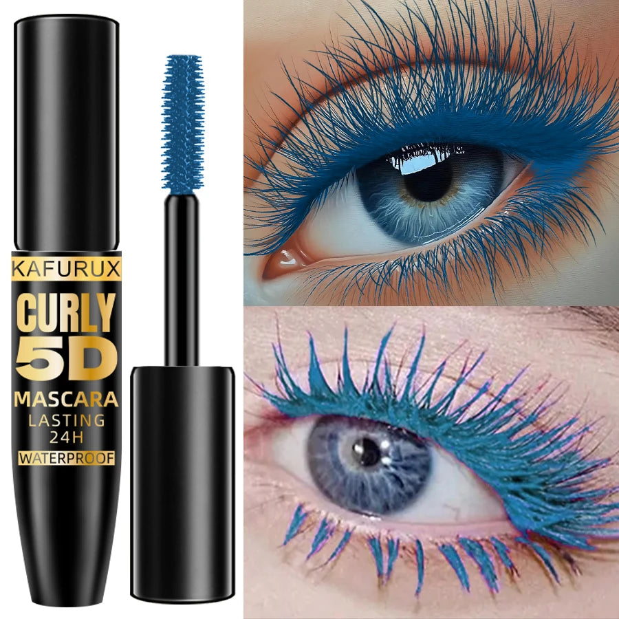 9 Colors 5D Mascara Blue White Green Black Thick Curl Waterproof