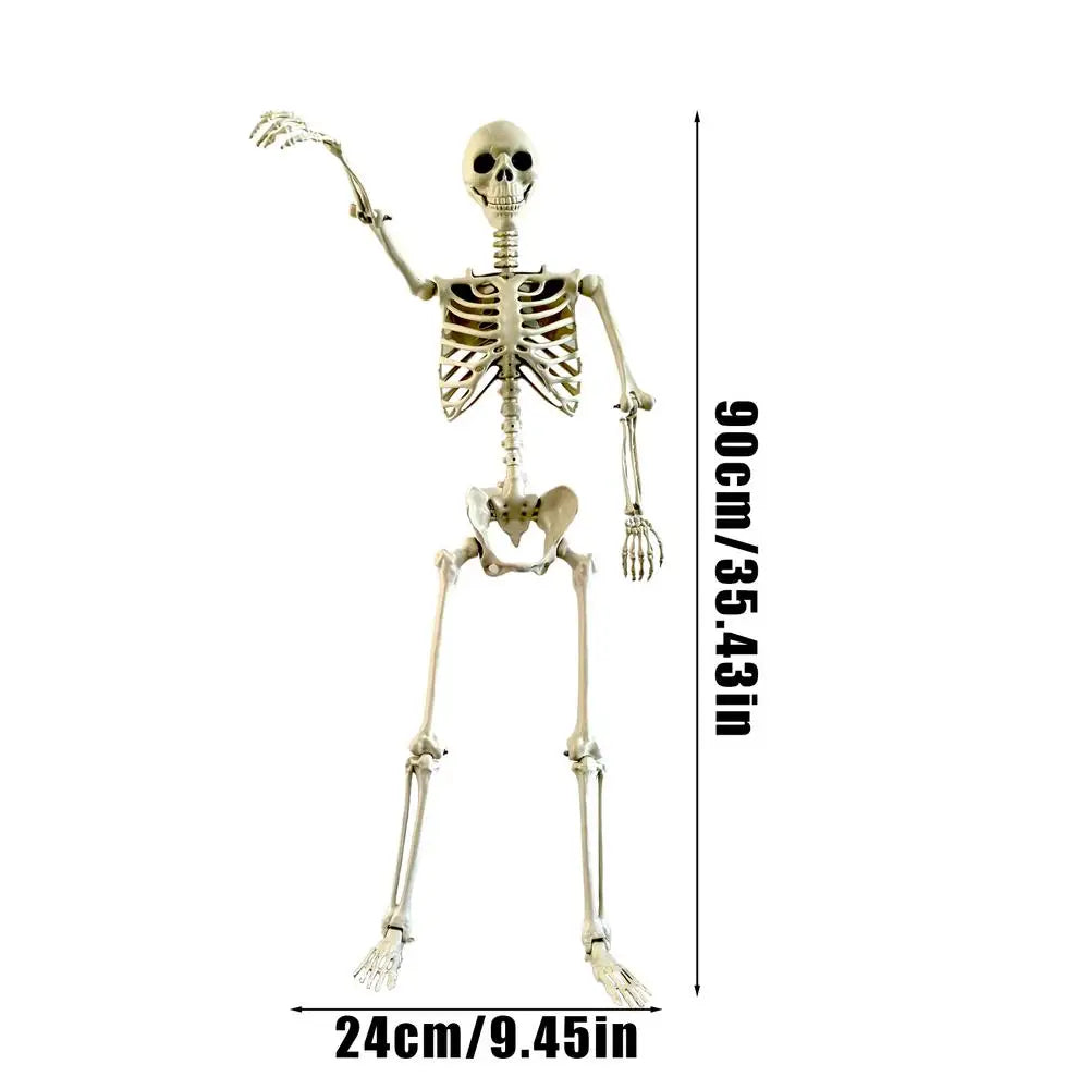 Halloween Skeleton 90cm Halloween Human Shape Posable Human Shape Bones Halloween Herror Decorations Haunted House Horror Props Zpaxo 90cm
