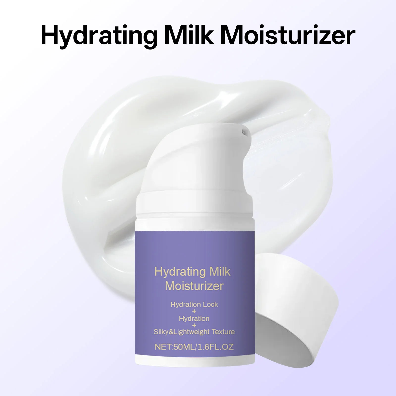 Hydrating Milk Moisturizer 50ml for All Skin Types Lightweight Non-Greasy Daily Face Balm with Shea Butter and Glycerin Zpaxo
