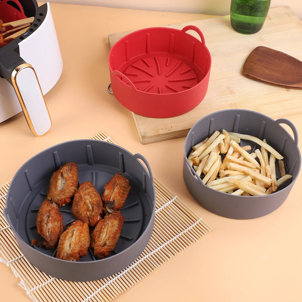 Air Fryer Silicone Pot Airfryer Liners Reusable Silicone Basket Oven Liner Baking Tray Pan Accessories Zpaxo