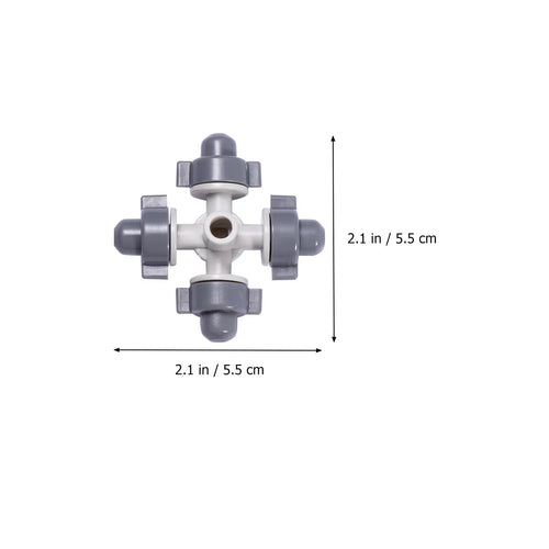 10Pcs Atomizing Mist Irrigation Nozzle Cross Shape Four-Way Drip Irrigation Sprinkler Garden Hose Watering Nozzle Zpaxo