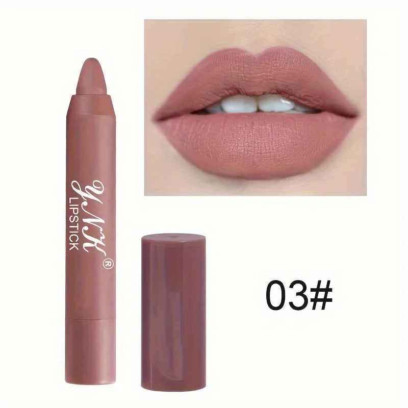 Nude Series Velvet Matte Lipstick Pencil Waterproof Long Lasting Red Lip Stick Non-Stick Cup Makeup Lip Tint Pen Cosmetic Makeup Zpaxo 03