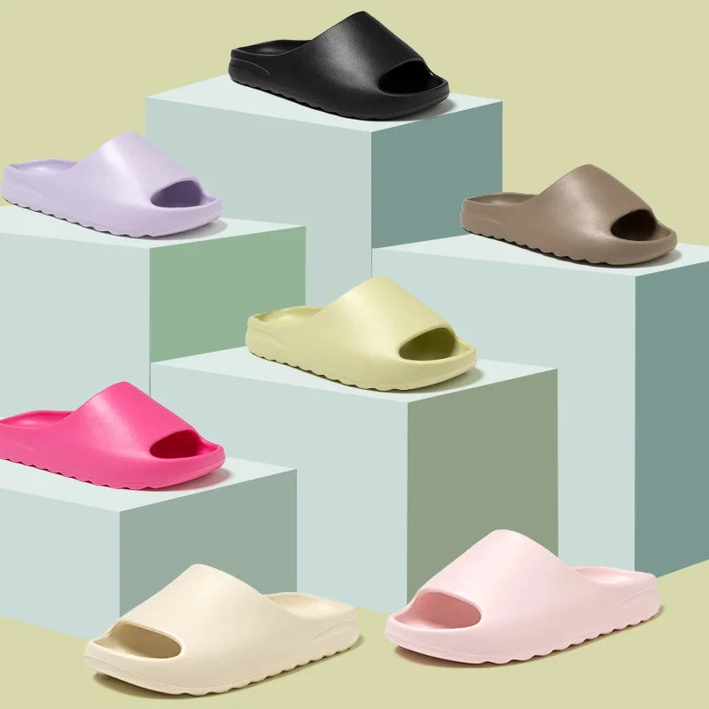 Summer Slippers Women Men EVA Soft Thick Bottom Indoor Outdoor Home