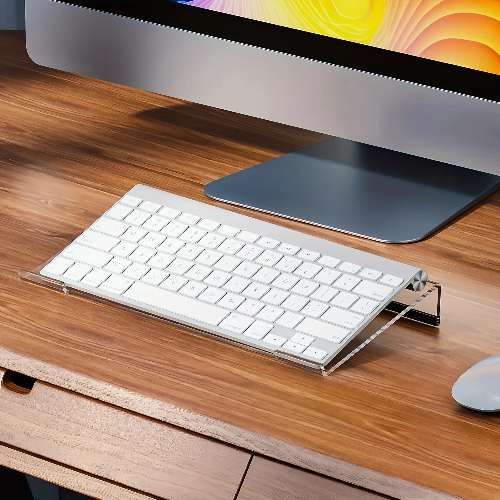 Acrylic Keyboard Stand, Compact Desktop Lifter for Keyboard and Mini PC, Mixed Color, Uncharged, Durable Material Zpaxo