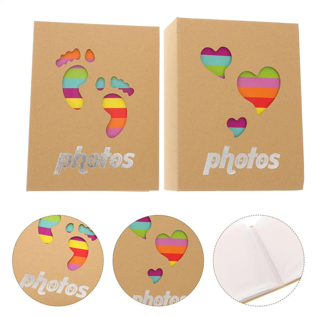 Baby Photo Album First Year Scrapbook Kids Memory Book Heart Pattern