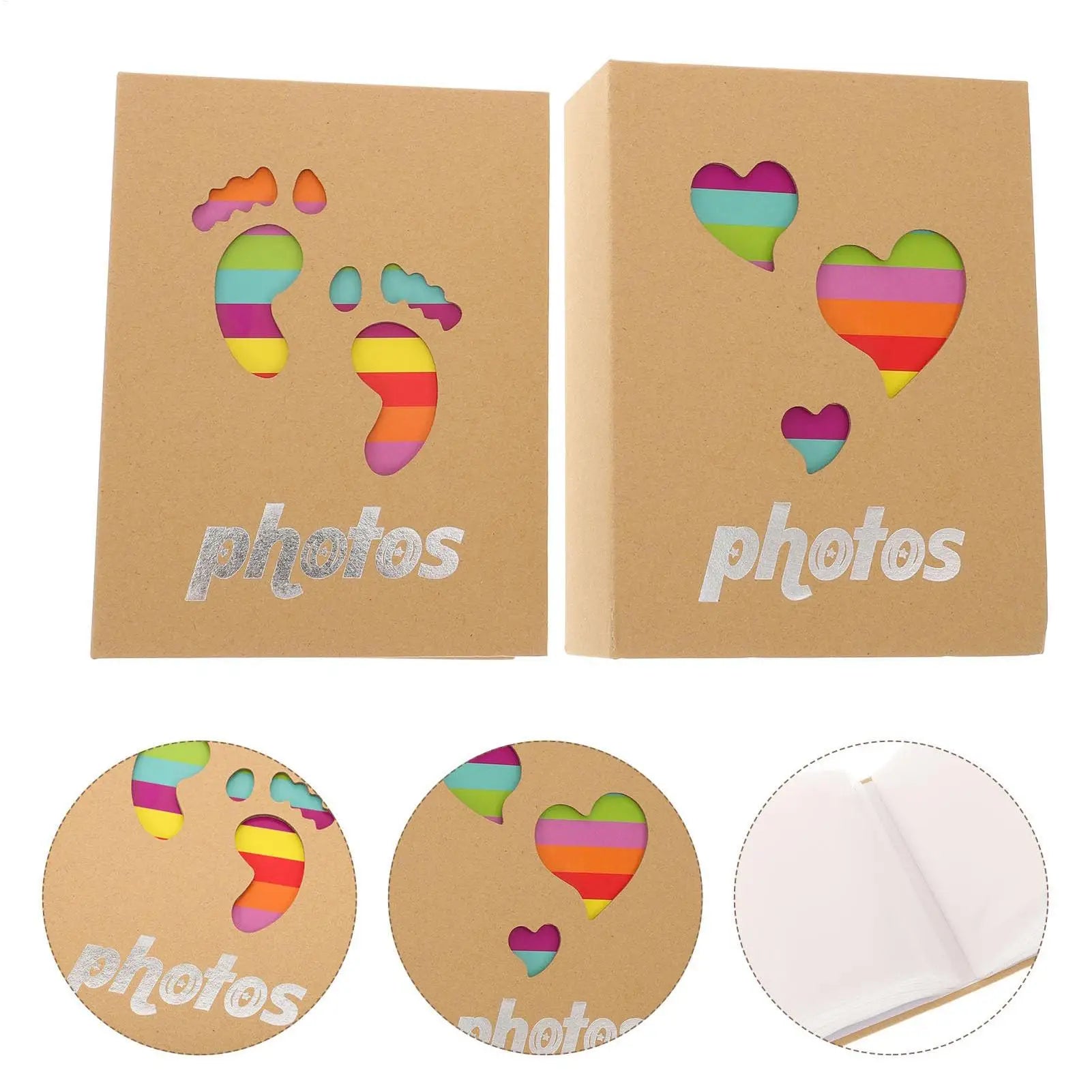 Baby Photo Album First Year Scrapbook Kids Memory Book Heart Pattern