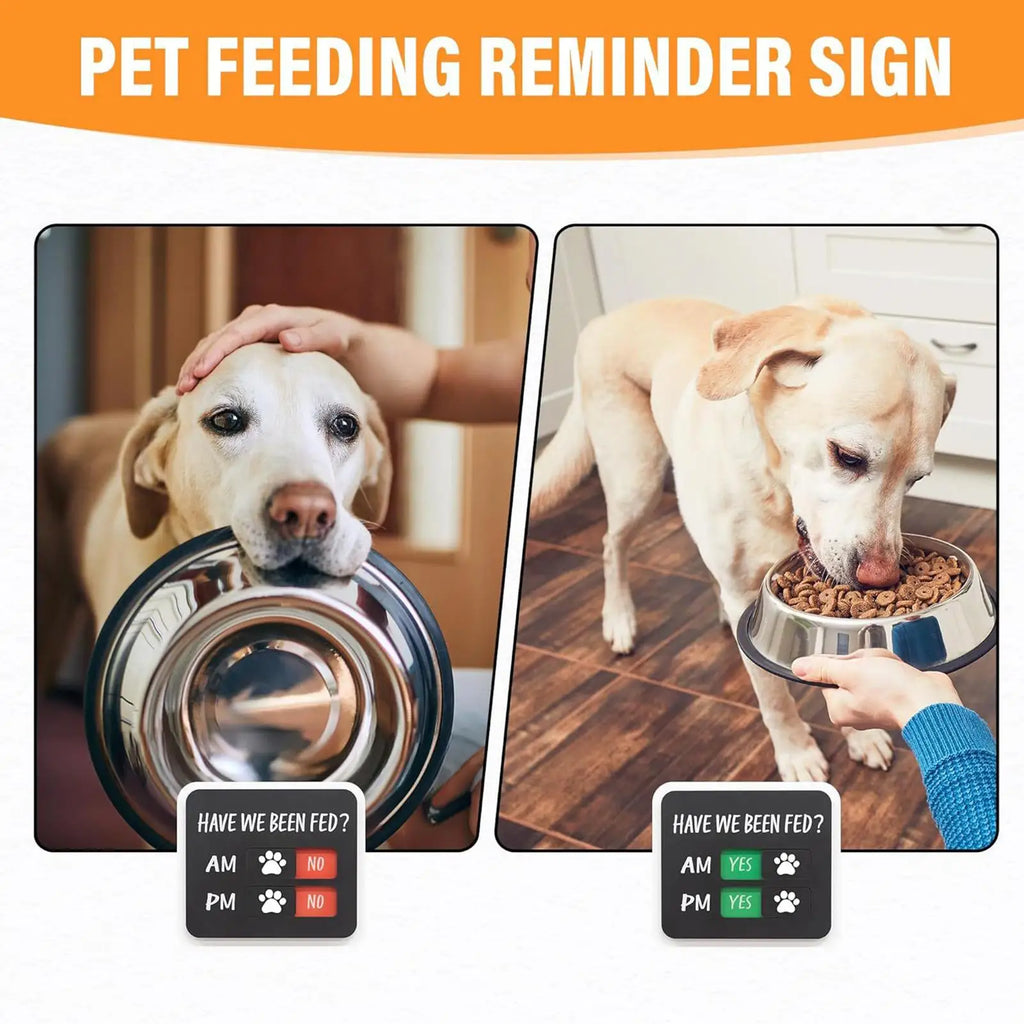 Cat Dog Fed Sign Have We Been Chart Magnet Fridge AM PM Feeding