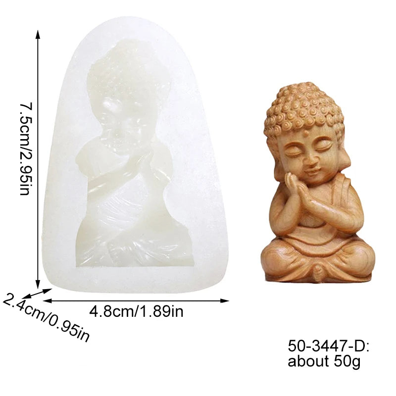Buddha Silicone Candle Mold 3D Aromatherapy Handmade Soap Wax Clay Gypsum Candles Ornament Craft Making Mold Zpaxo 50-3447-D