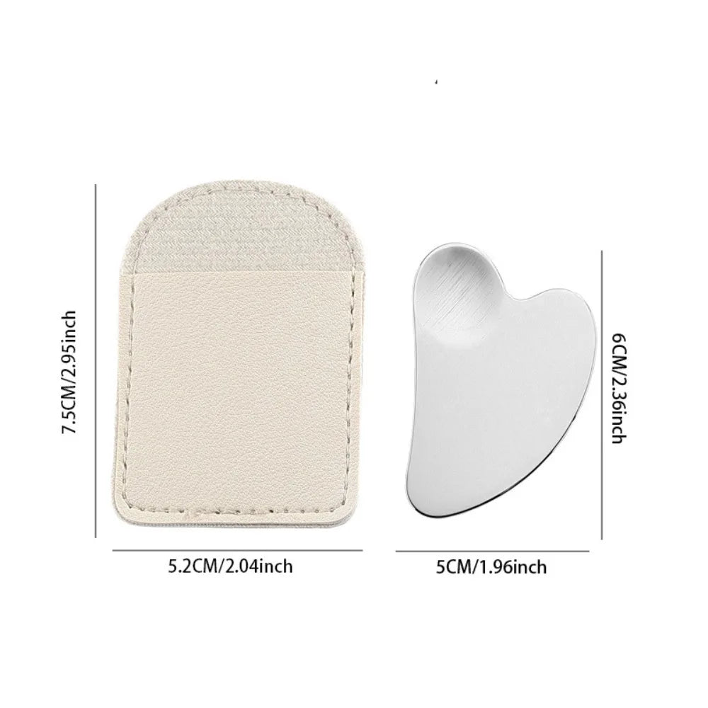 Stainless Steel Gua Sha Scraper Heart Shape Universal Face Massager Zpaxo Love Heart-Thin