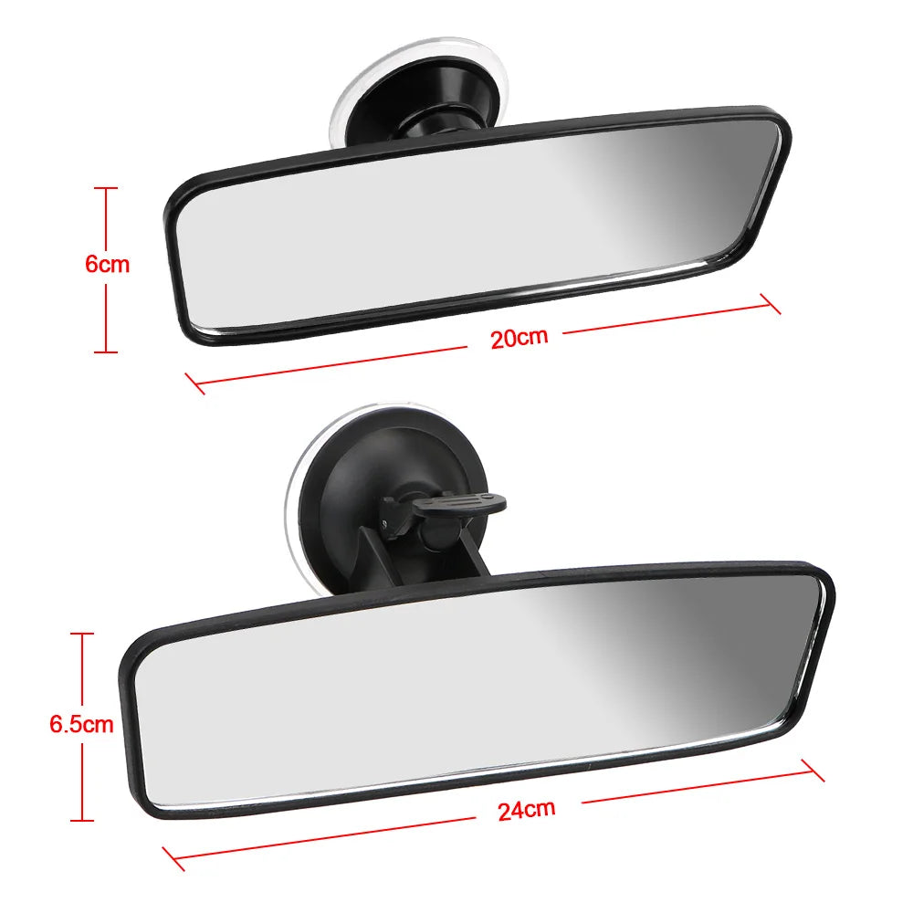 Car Rear Mirror Interior View Adjustable Suction Cup 360 Rotates