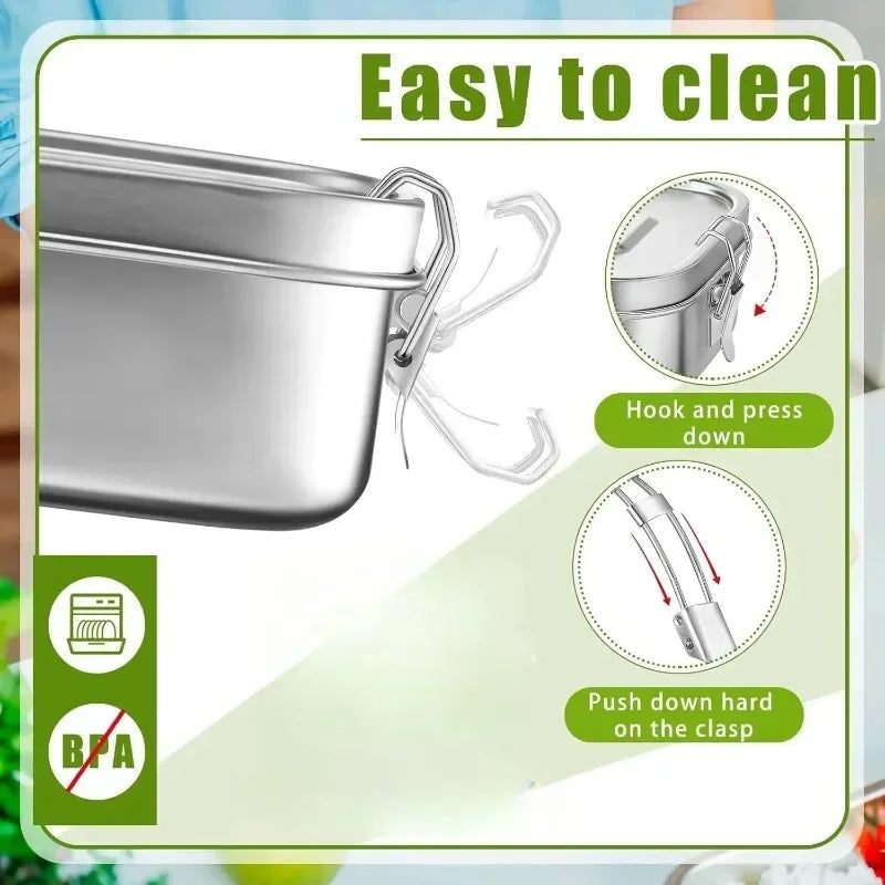 Stainless Steel Leak-Proof Bento Lunch Box – Kids & Adults Bento Lunch Box Zpaxo