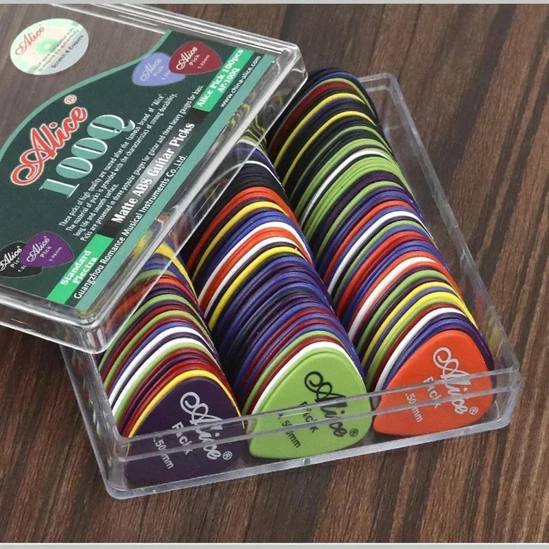 Guitar Picks Set 10/30/60pcs with Storage Box – 6 Thickness ABS