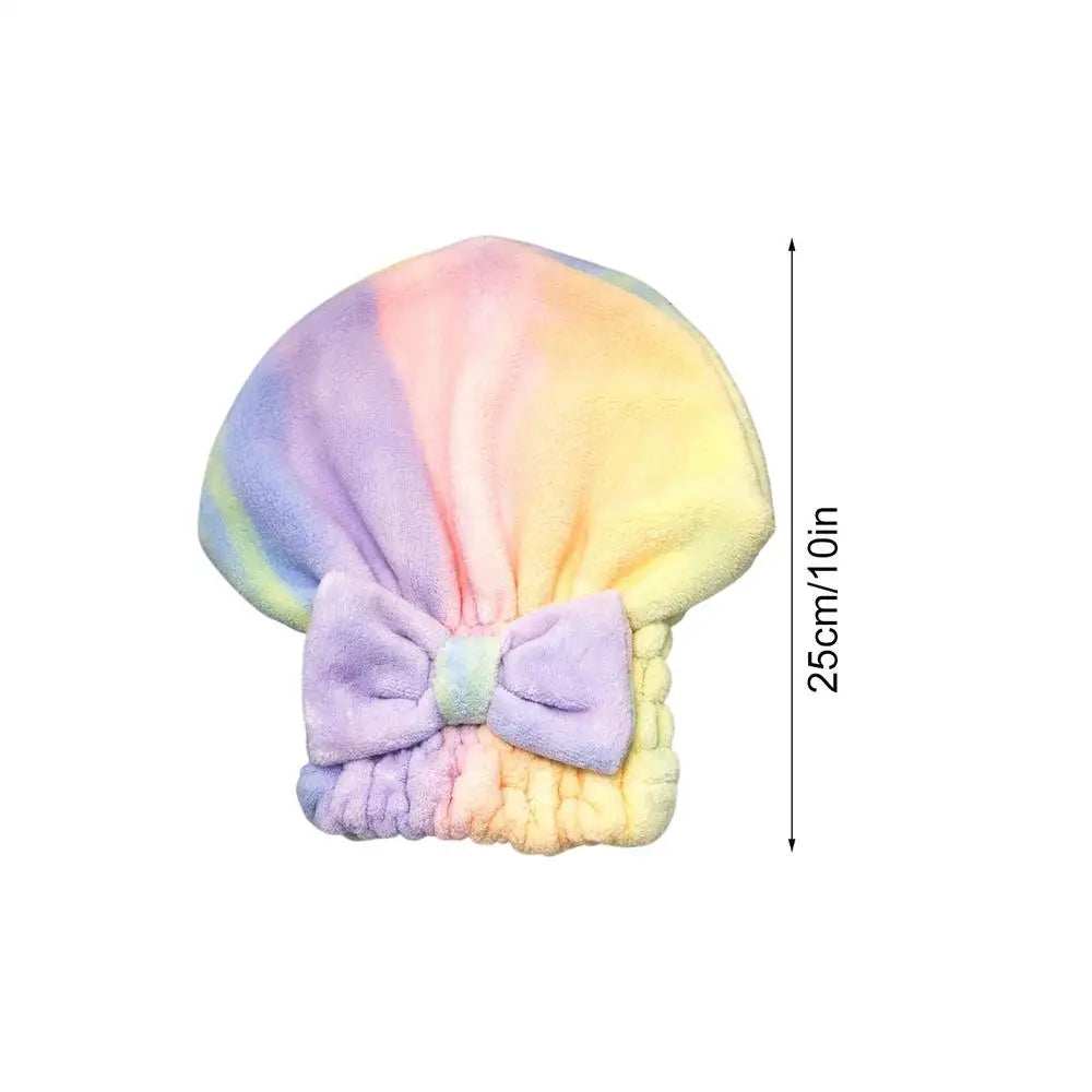 Microfiber Hair Drying Towels Head Wrap with Bow-Knot Shower Cap Hair Turban HairWrap Bath Cap for Curly Long Wet Hair Gift Zpaxo 1PC