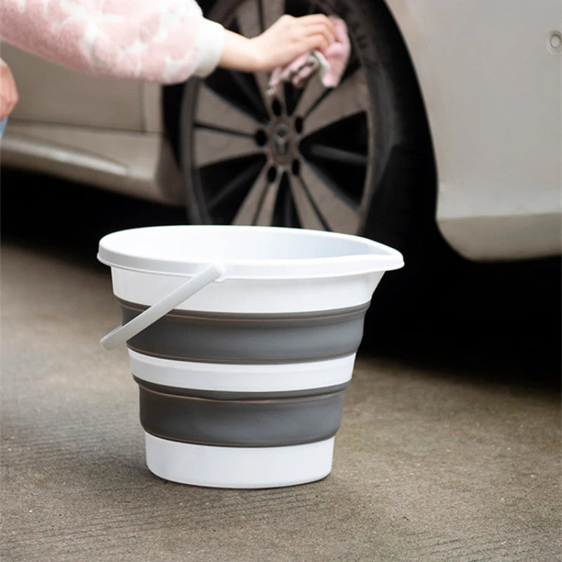 Folding Bucket Portable Silicone Plastic Saves Space Durable Suitable