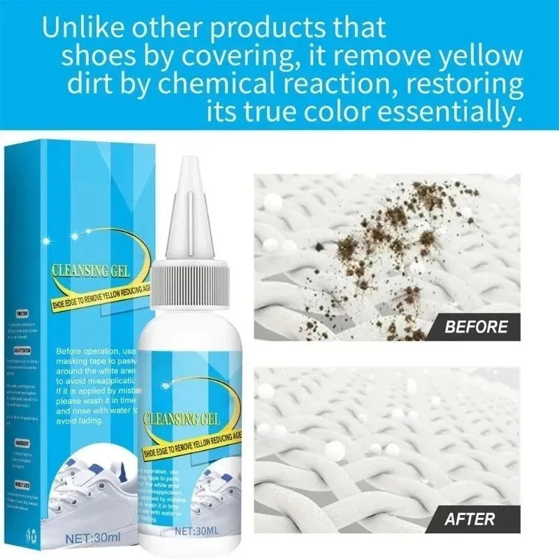 White Shoe Cleaning Cream & Stain Remover with Sponge