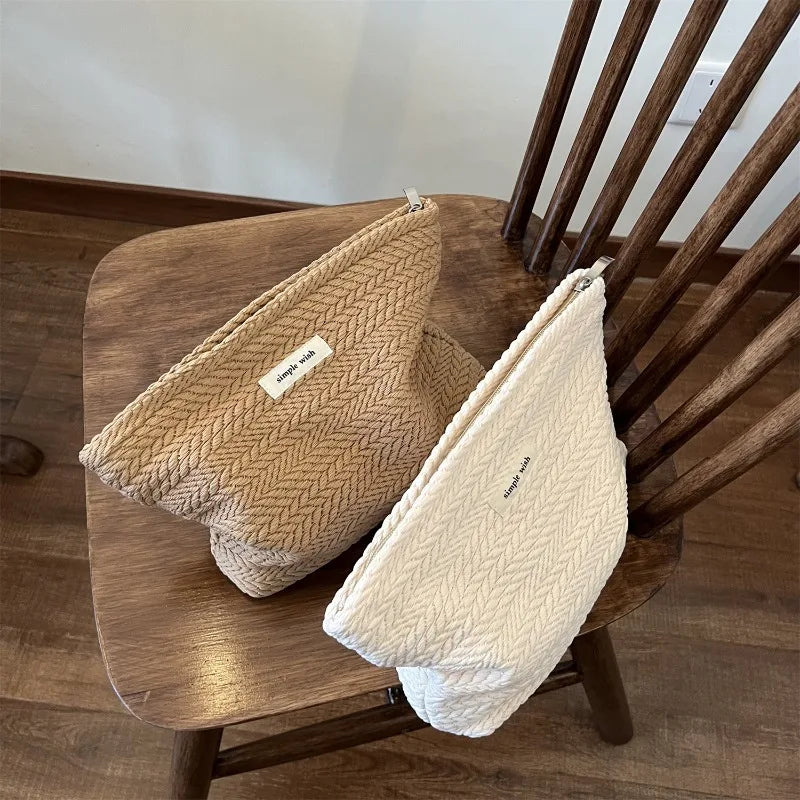 Handwoven Crochet Makeup Bag – Zipper Cotton Cosmetic Pouch Cosmetic Pouch Zpaxo