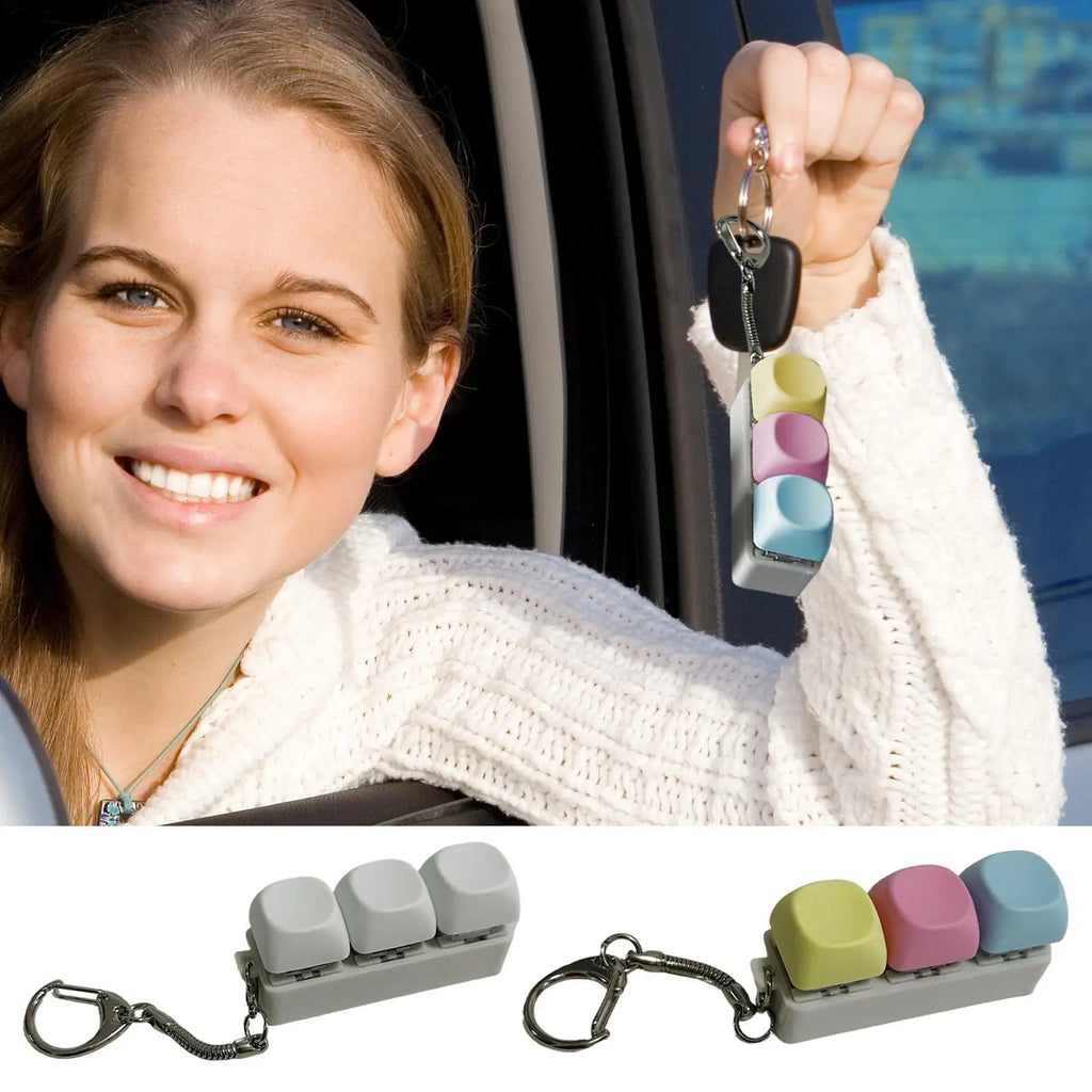 Keyboard Clicker Fidget Toy Keyring Portable Keychain Wallet Pendant Zpaxo