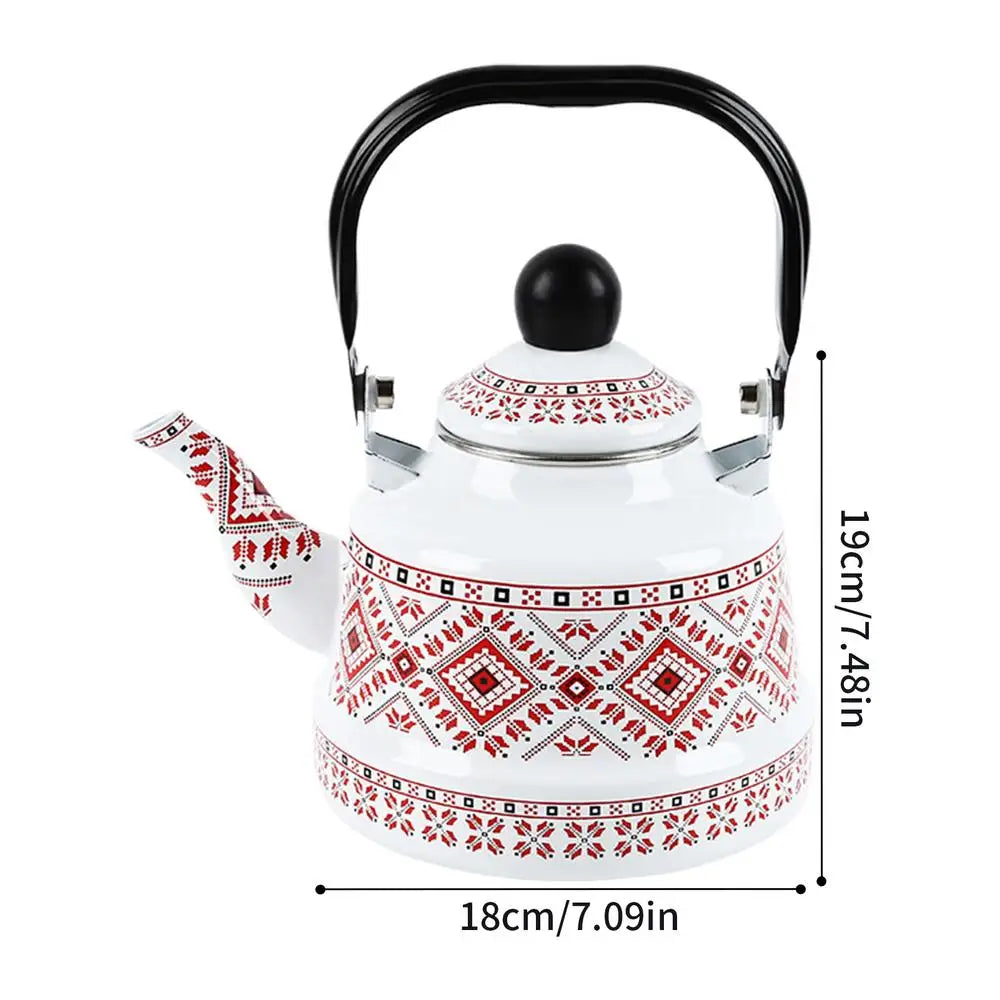 Tea Pot Stove Retro Enamel Teapot Vintage Kettle Home Kitchen Dorm Zpaxo Red CN
