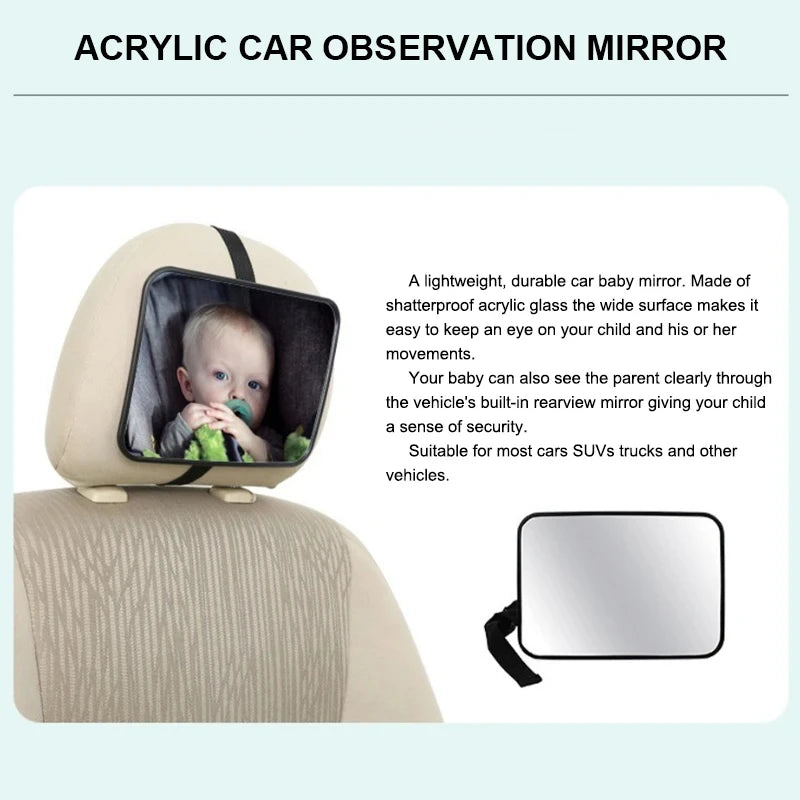 Car Rear Seat Baby Mirror Adjustable Wide Angle Safety Rearview