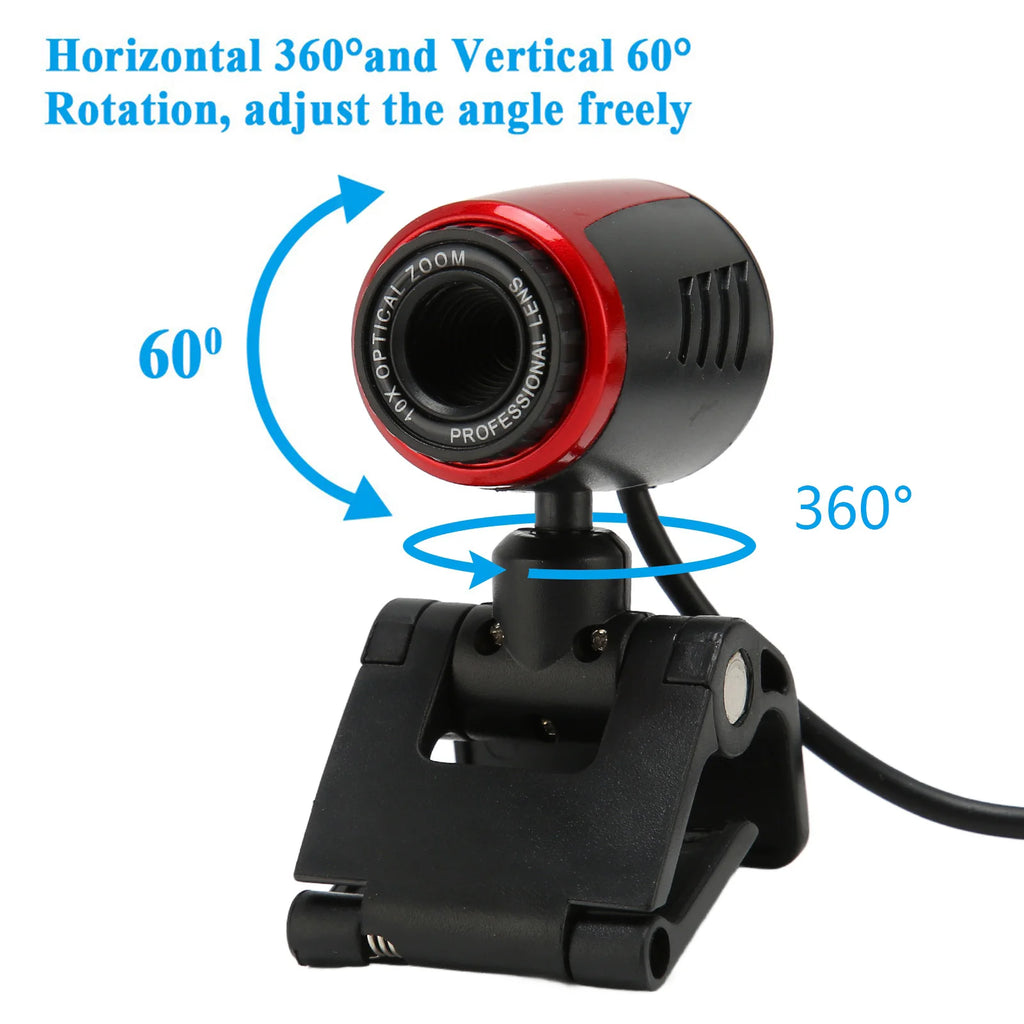 USB2 0 MIC HD Webcam Web Camera Cam 360 Degree Computer Laptop Skype
