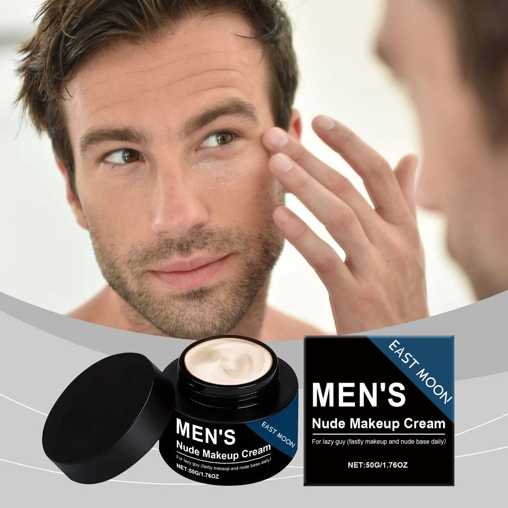 Men's BB Cream Natural Nude Tone Hydrating Cover Blemishes Sweatproof Long Lasting Oil-Free Matte Finish Nude Makeup Cream Zpaxo