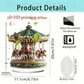 Christmas Carousel Acrylic 2D Home Decor Santa Claus Figurine Merry Christmas Scene Shelf Cafe Office Bar Indoor Decoration