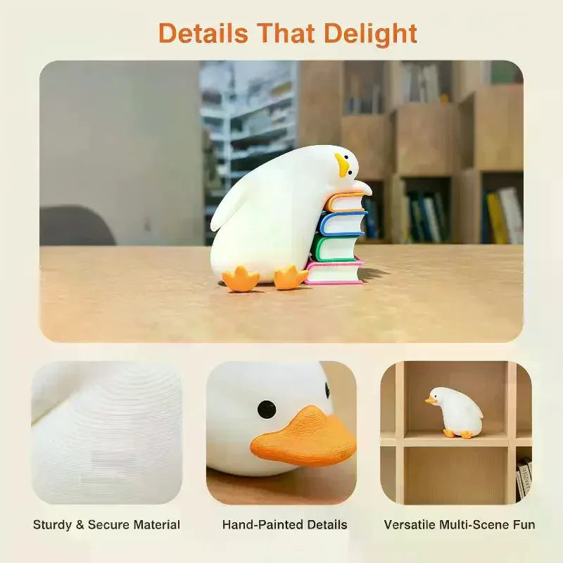 Cute Duck Bookend Book Holder Decorative Bookends Heavy Books Anti Zpaxo
