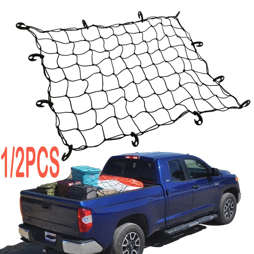 1/2PCS Heavy Duty Car Trunk Net Mesh 90*120cm Cargo Net Cargo Net Luggage Nets Trailer Extend Mesh Cover With 12 Fixed Hook Zpaxo