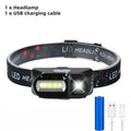 XPE+COB LED Headlamp – Type-C Rechargeable Waterproof Head Torch