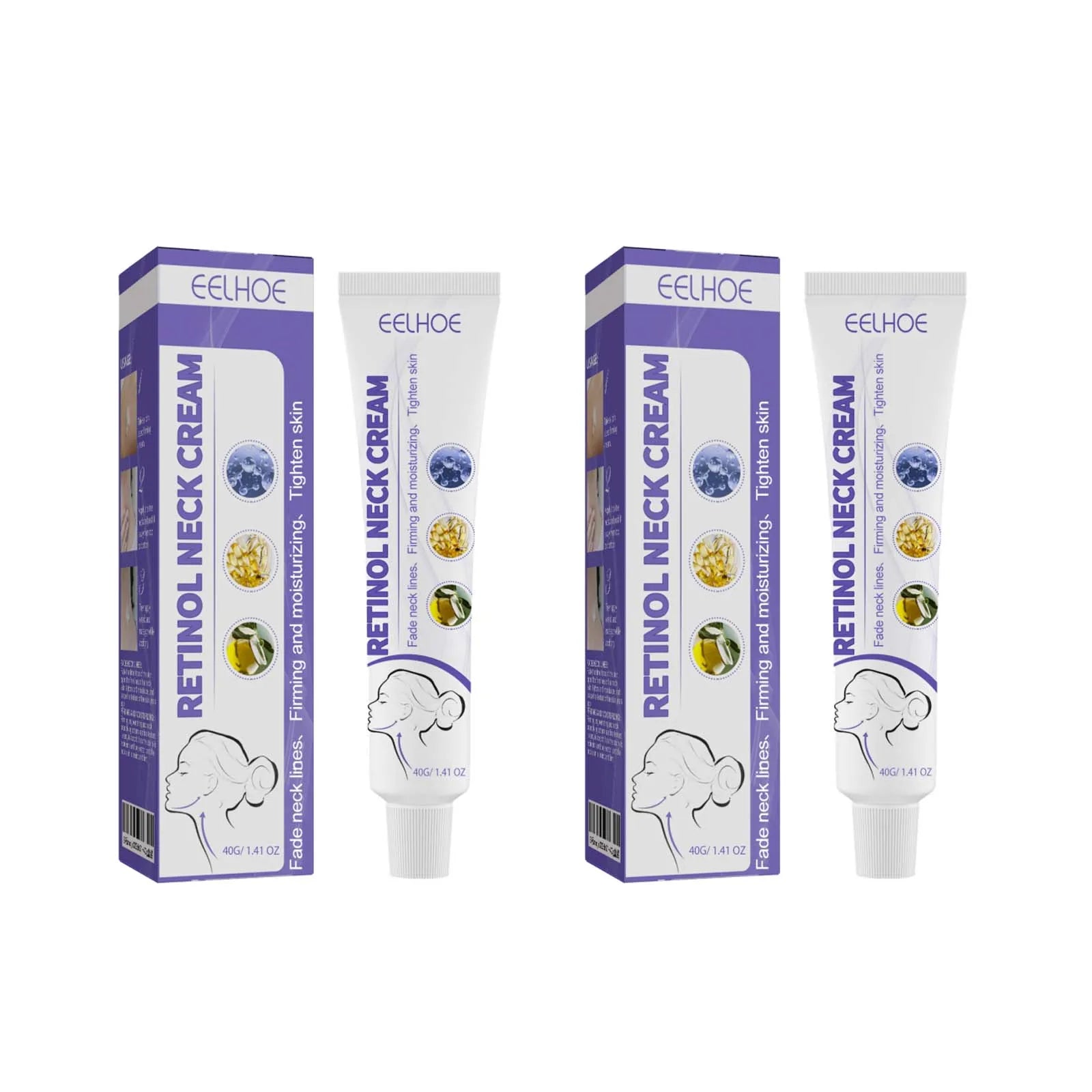 Retinol Neck Cream Lighten Neck Lines Lift Firming Double Chin Improve Elasticity Skin Moisturizer Rejuvenation Neck Skin Care Zpaxo 2 x 40ml Boxed