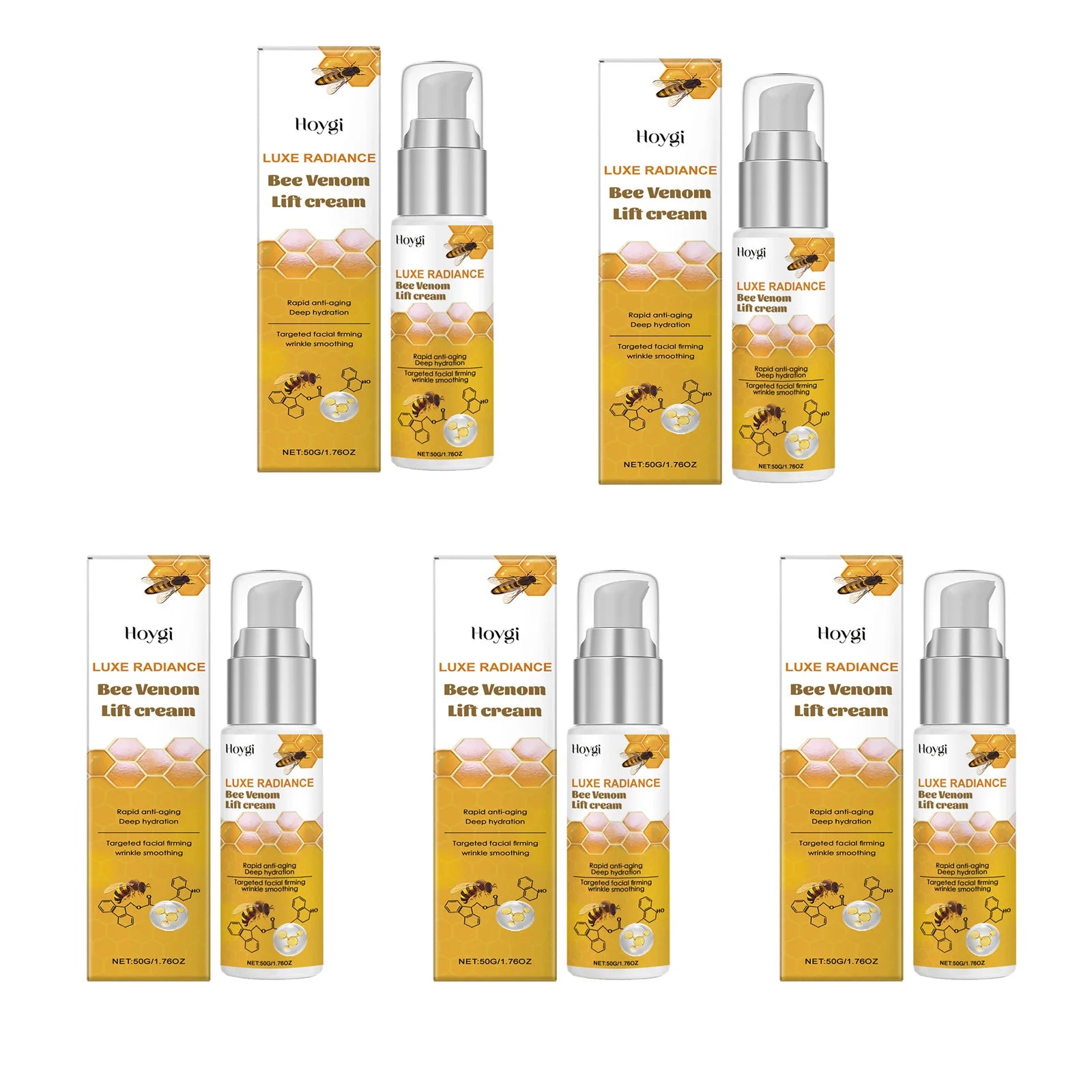 Hoygi Bee Venom Face Cream Anti-Wrinkle Firming Moisturizer 50ml Anti-Wrinkle Face Cream Zpaxo A-5 x 50g Boxed