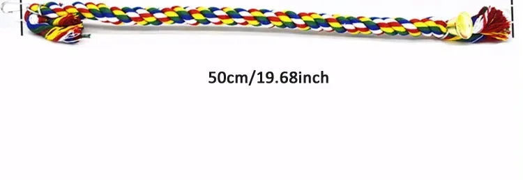 Bird Toys Parrot Climbing Rope Birdcage Suspension Pole Cotton Rope Swivel Ladder Parakeet Training Chew Toys Pet Supplies Zpaxo 50cm
