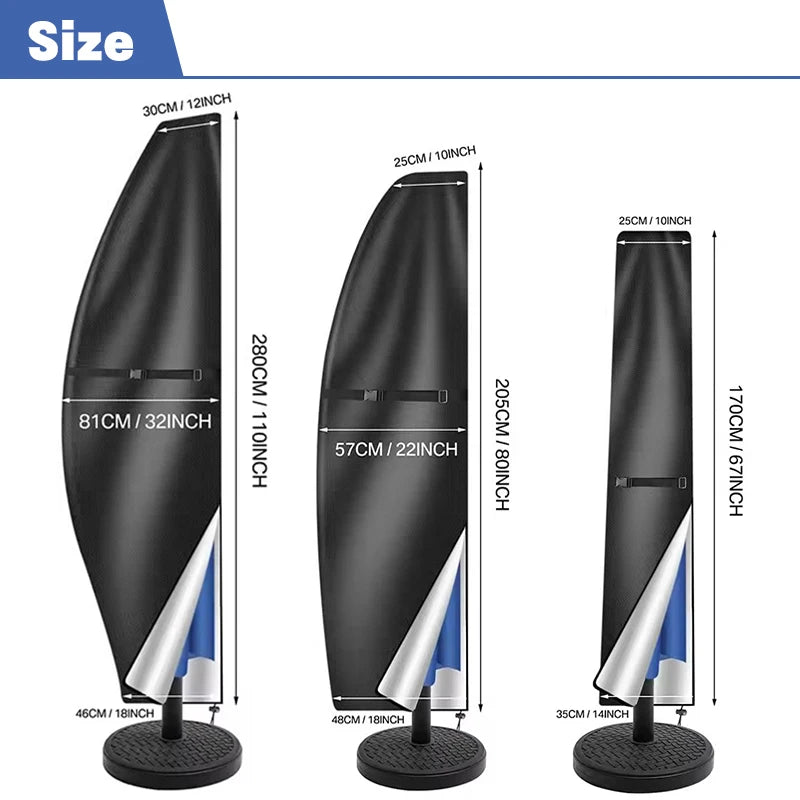 Outdoor Anti-UV Protective Cover Waterproof Patio Umbrella Zipper
