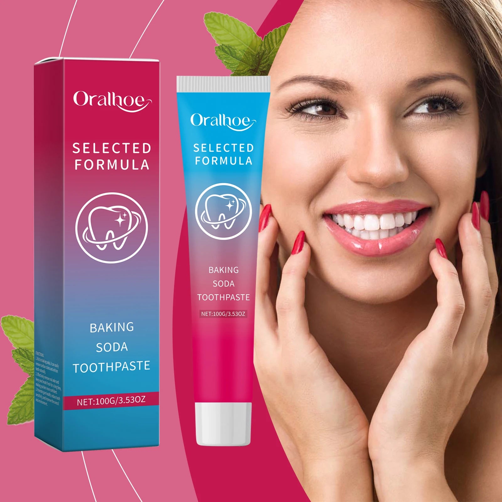 Oralhoe Baking Soda Toothpaste – Mint, Whitening & Anticavity Whitening Toothpaste Zpaxo