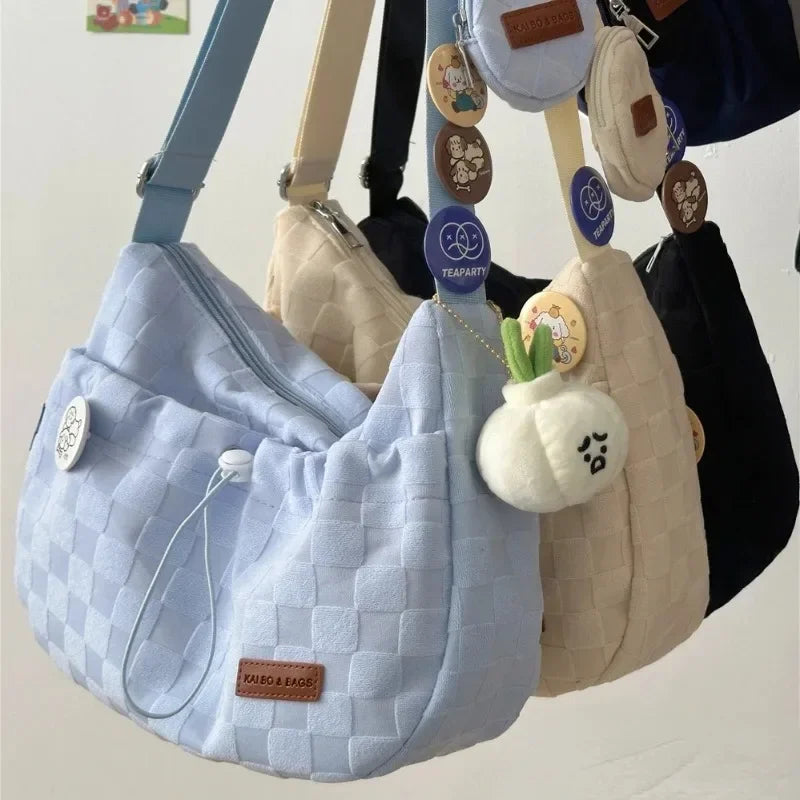 Cute Fashion Designer Handbag Harajuku College Crossbody Bag Solid