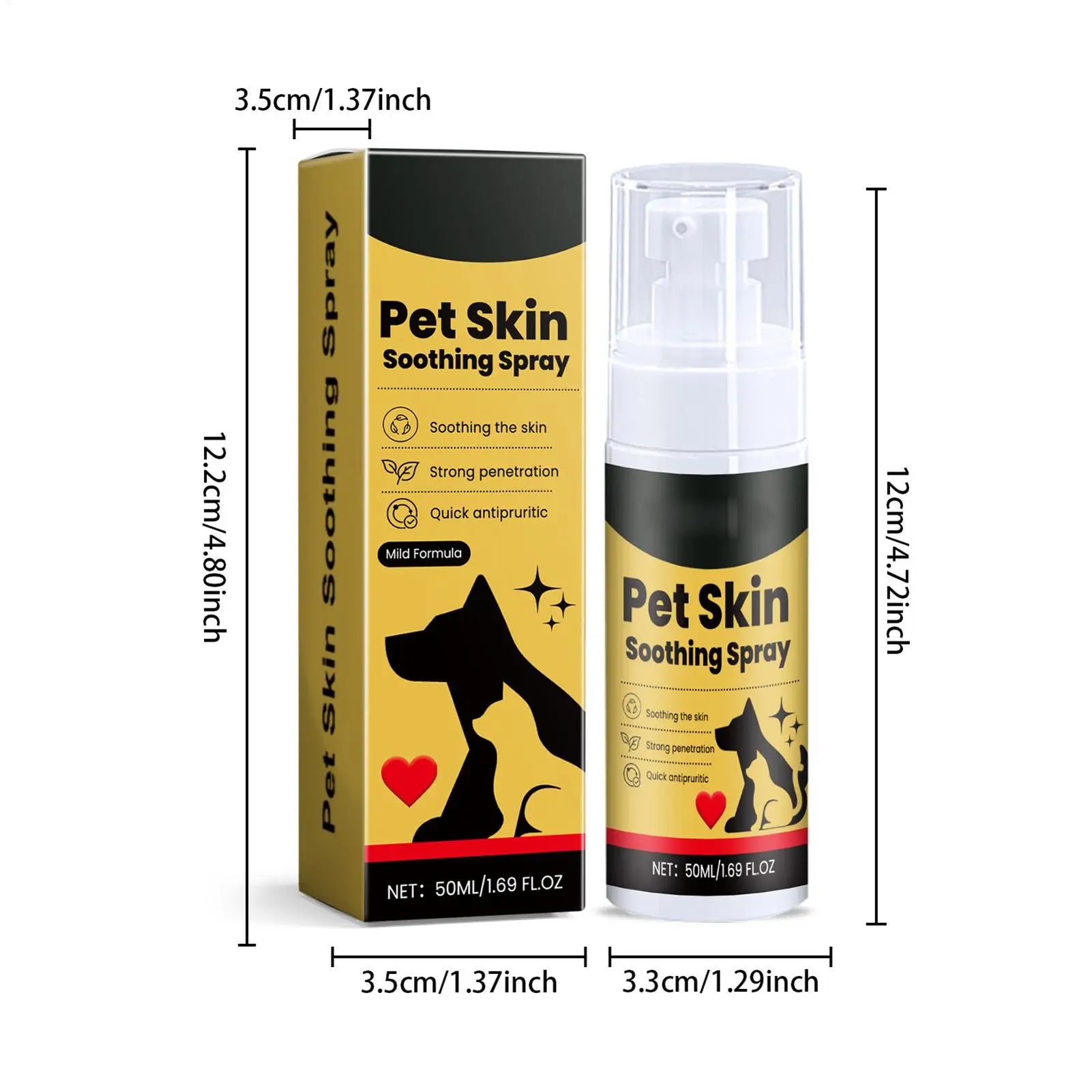 Pet Skin Spray Dogs Cats Itch Relief Soothing Gentle Care Sensitive