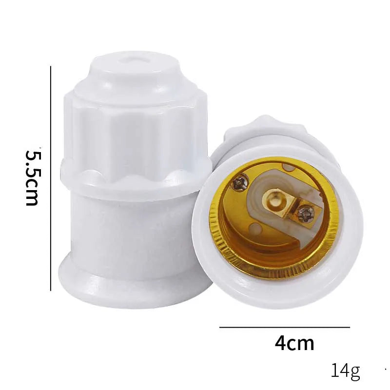 E27 Screw Lamp Holder – White & Gold Ceiling Bulb Socket Base Lamp Socket Base Zpaxo white