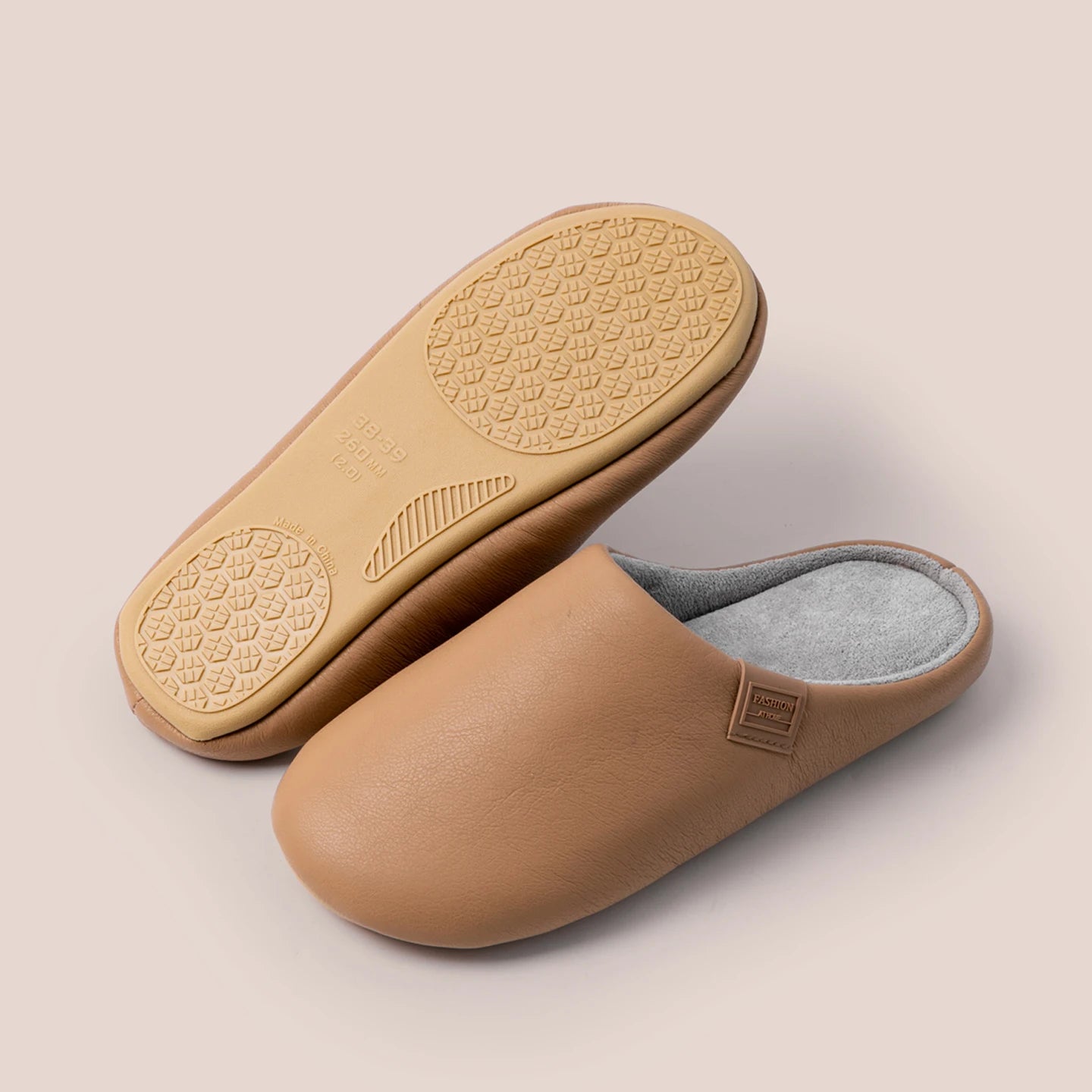 Women's Winter Slippers Fuzzy-lined House Shoes Non-slip Sole Soft Zpaxo Khaki 40-41