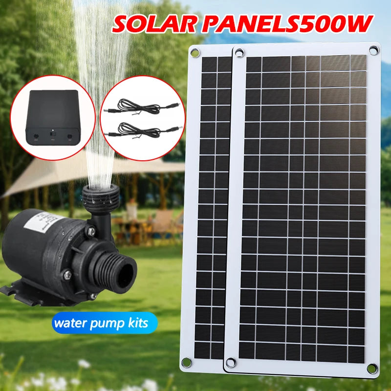 500W Professional Solar Water Pump H Flow Rate PET Plate Bird Bath Zpaxo