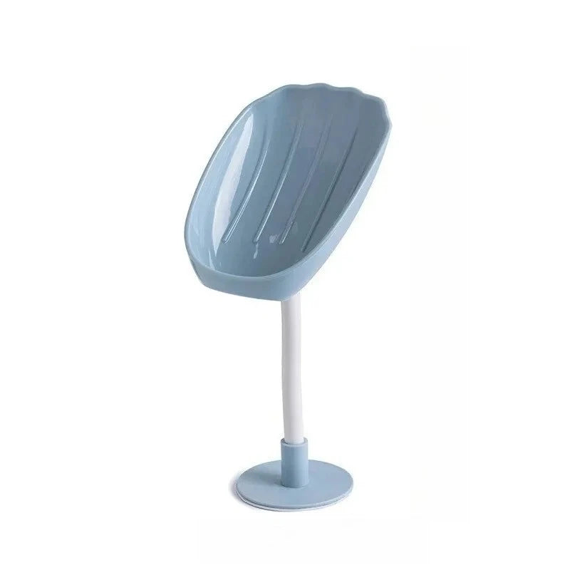 Upgraded Soap Box Drainage Double Grid Rack Wall Mounted Toilet Cover Zpaxo Blue 1pc