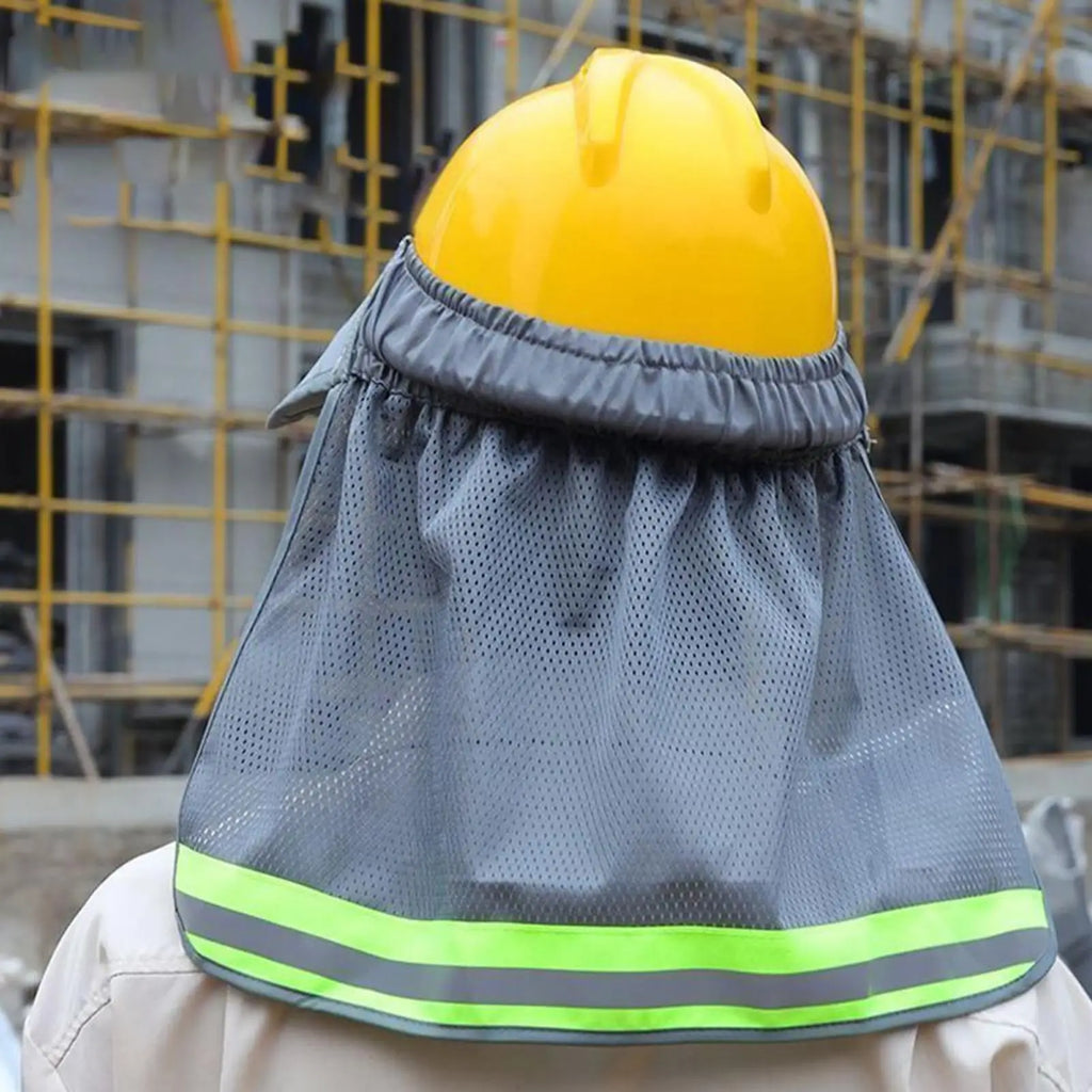 Hard Hat Sun Shade & Neck Shield with Reflective Stripe Helmet Sun Shade Zpaxo
