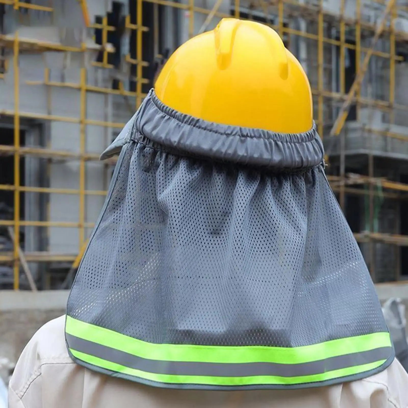 Hard Hat Sun Shade & Neck Shield with Reflective Stripe Helmet Sun Shade Zpaxo