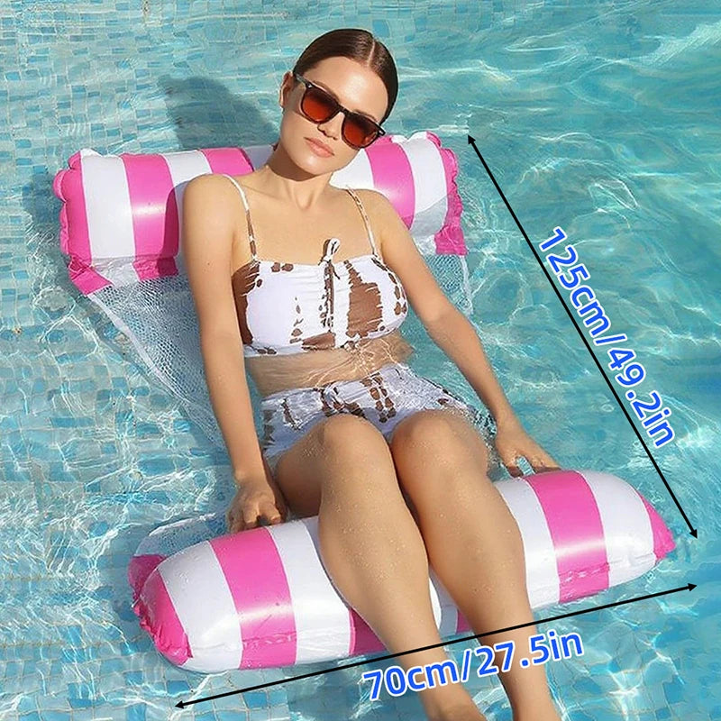 Inflatable Water Hammock Pool Float Chair Lounge Bed Floating Swim Zpaxo
