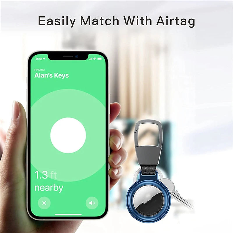 Luxury Metal Magnetic Anti-lost Keychain Holder Case Apple Airtag Air