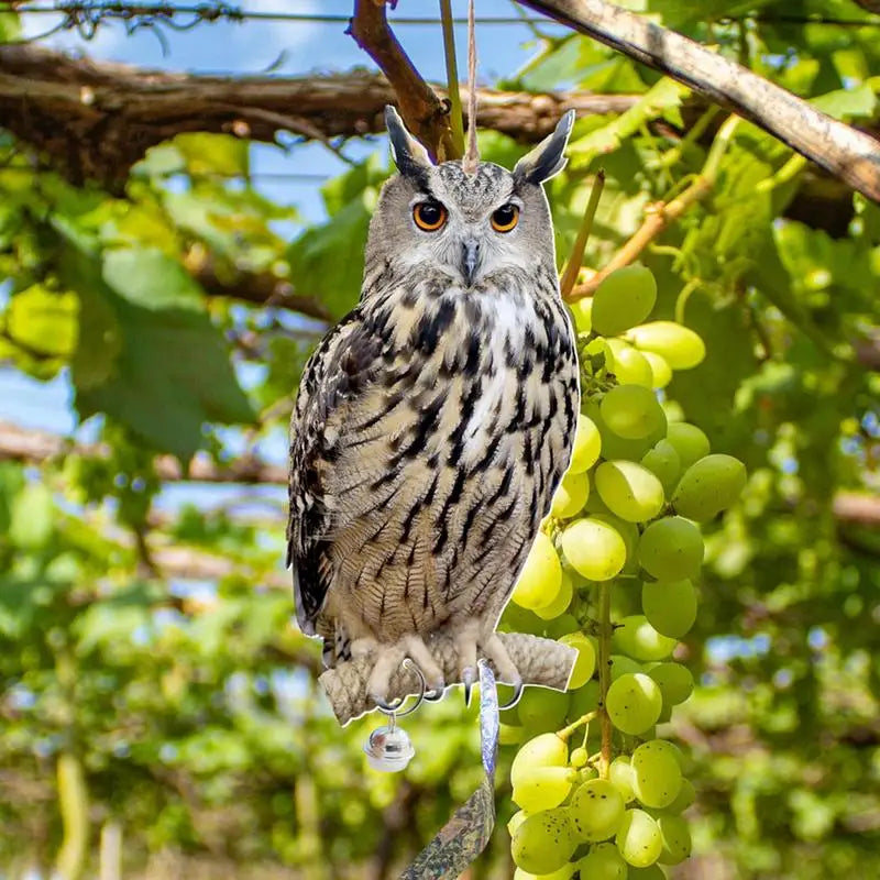 Owl Bird Repellent Bell Pendant Pastoral Orchard Scare Outdoor