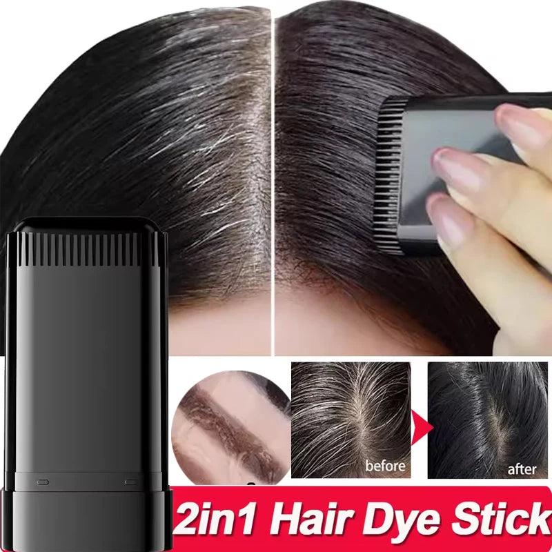 3-In-1 Hair Coloring Stick with Comb Teeth,Temporary Hair Color Corrector,Quick Gray Coverage,Unisex 20g Portable Hair Dye Stick Zpaxo