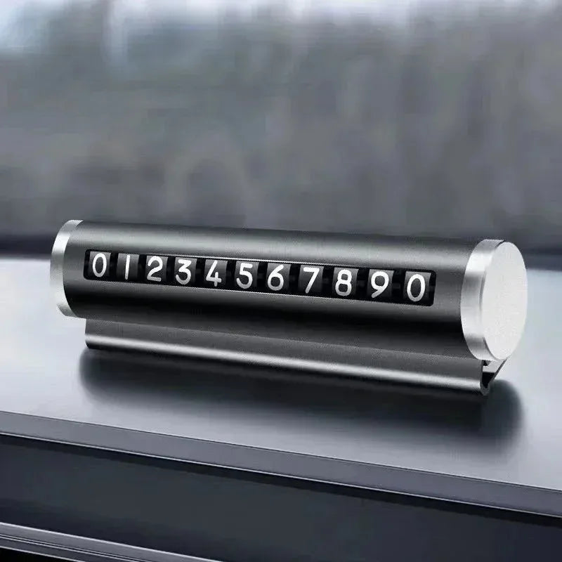 Aluminum Temporary Parking Card – Rotating Phone Number Plate