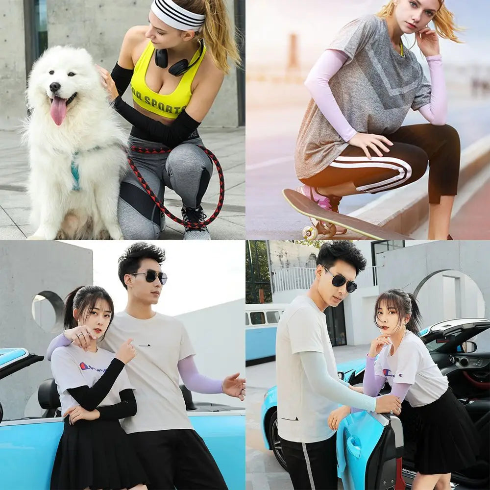New Summer Cooling Running Basketball Arm Cover Arm Sleeves Outdoor Sport Sun Protection Zpaxo
